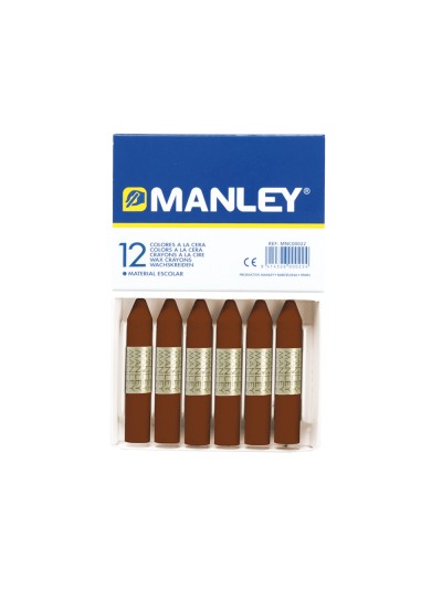 Lapices cera manley unicolor pardo n.29 caja de 12 unidades
