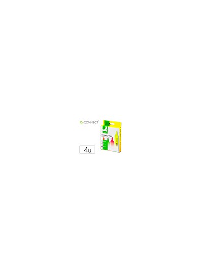 Rotulador q-connect fluorescente surtido caja de 4 unidades colores surtidos