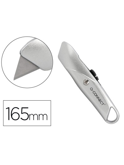 Cuter q-connect metalico ancho retractil con mecanismo de bloqueo cuchilla 18 mm xd-53 blister 1 unidad