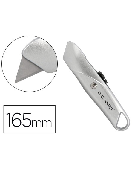Cuter q-connect metalico ancho retractil con mecanismo de bloqueo cuchilla 18 mm xd-53 blister 1 unidad