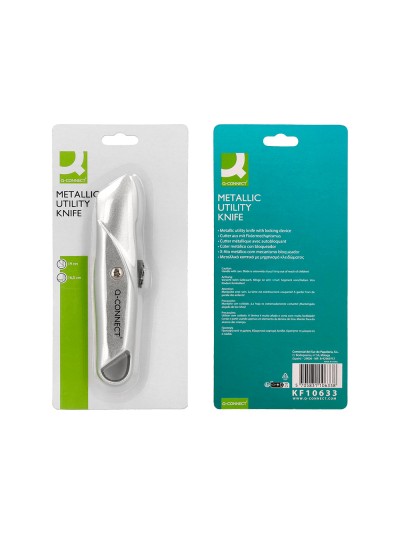 Cuter q-connect metalico ancho retractil con mecanismo de bloqueo cuchilla 18 mm xd-53 blister 1 unidad