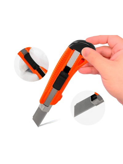 Cuter q-connect plastico ancho retractil cuchilla 18 mm xd-38 blister 1 unidad