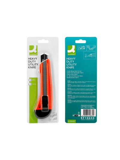 Cuter q-connect plastico ancho retractil cuchilla 18 mm xd-38 blister 1 unidad