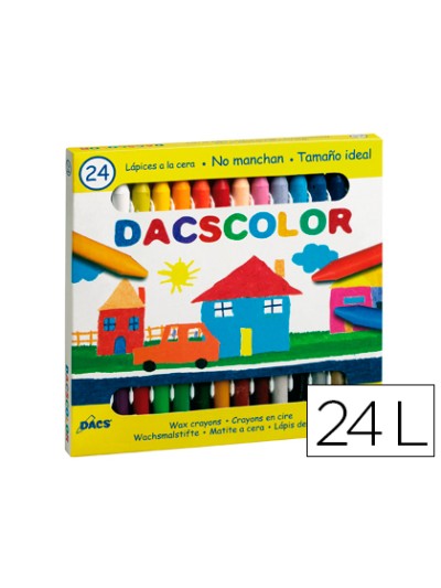Lapices cera dacscolor caja de 24 colores