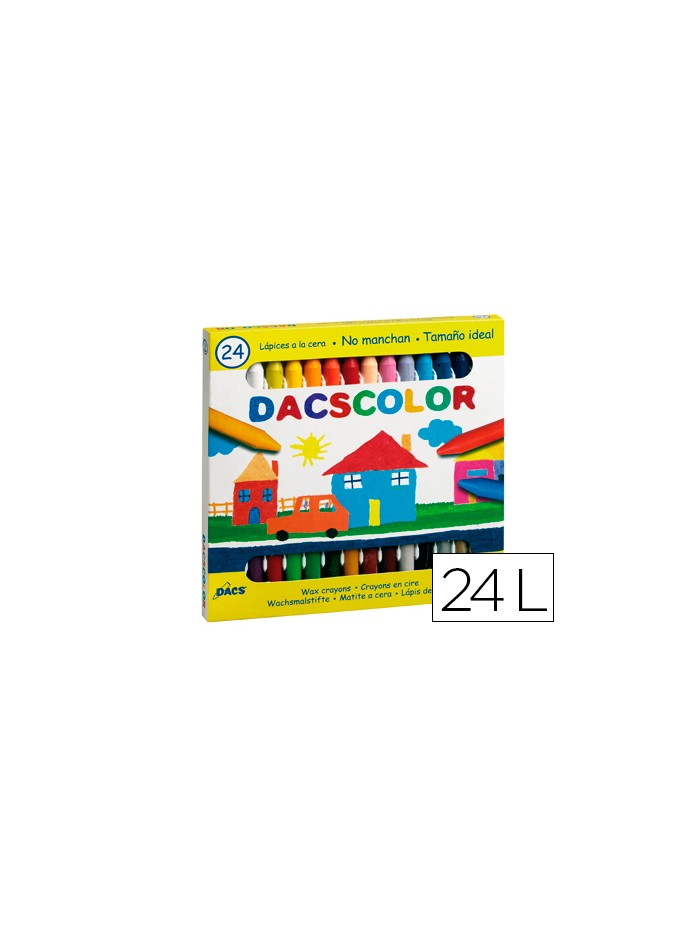 Lapices cera dacscolor caja de 24 colores Lapices cera dacscolor caja de 24 colores
