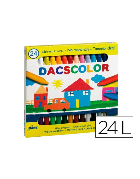 Lapices cera dacscolor caja de 24 colores