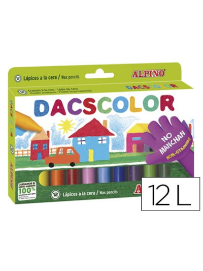Lapices cera dacscolor caja de 12 colores