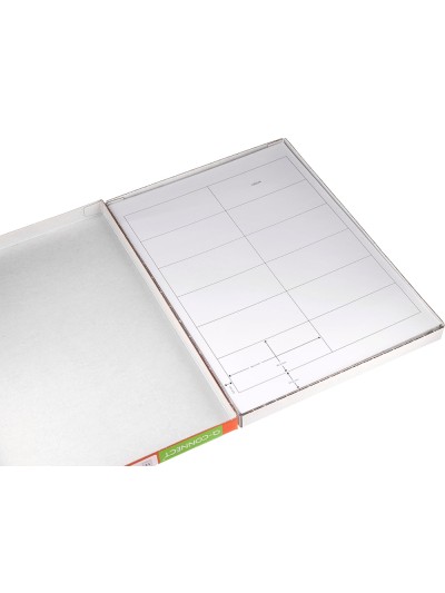 Etiqueta adhesiva q-connect kf10652 tamaño 96,5x42,3 mm fotocopiadora laser ink-jet caja con 100 hojas din a4
