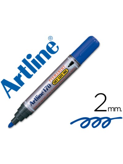 Rotulador artline marcador permanente 170 azul punta redonda 2mm antisecado