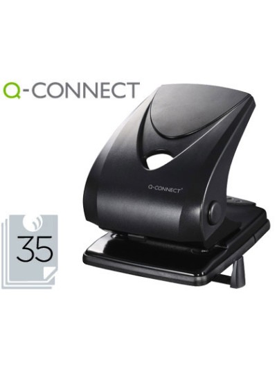 Taladrador q-connect kf01236 2 taladros color negro abertura 3,5 mm capacidad 40 hojas