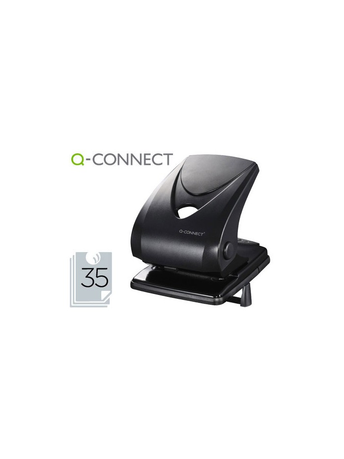 Taladrador q-connect kf01236 2 taladros color negro abertura 3,5 mm capacidad 40 hojas Taladrador q-connect kf01236 2 taladros color negro abertura 3,5 mm capacidad 40 hojas