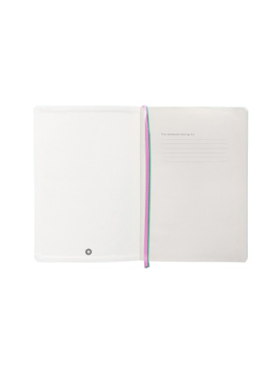 Cuaderno con gomilla antartik notes tapa blanda a5 hojas cuadricula rosa y turquesa 80 hojas 80 gr fsc