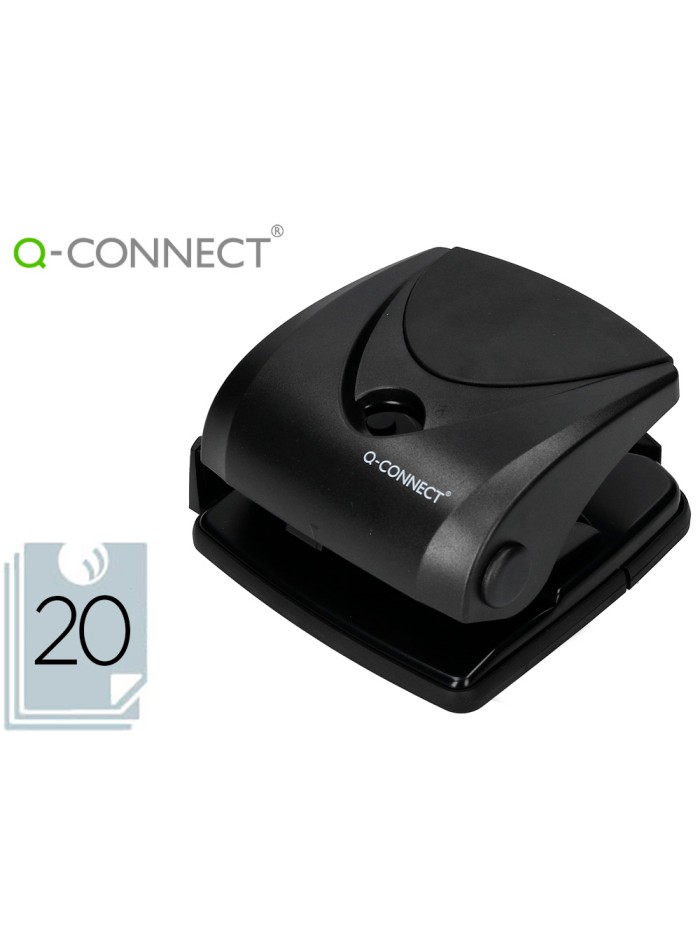 Taladrador q-connect kf01234 negro abertura 2 mm capacidad 20 hojas Taladrador q-connect kf01234 negro abertura 2 mm capacidad 20 hojas