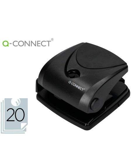 Taladrador q-connect kf01234 negro abertura 2 mm capacidad 20 hojas