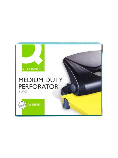Taladrador q-connect kf01234 negro abertura 2 mm capacidad 20 hojas