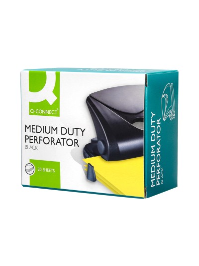 Taladrador q-connect kf01234 negro abertura 2 mm capacidad 20 hojas