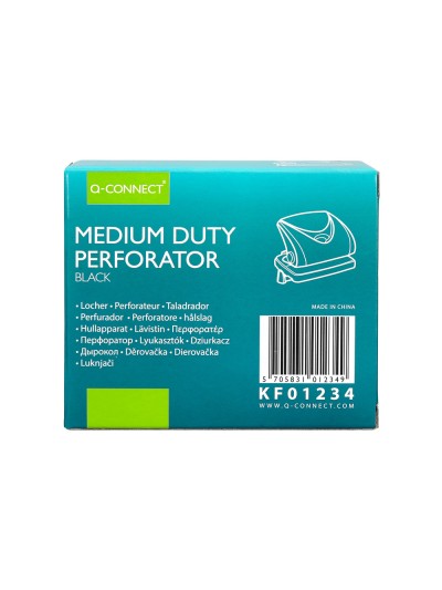 Taladrador q-connect kf01234 negro abertura 2 mm capacidad 20 hojas