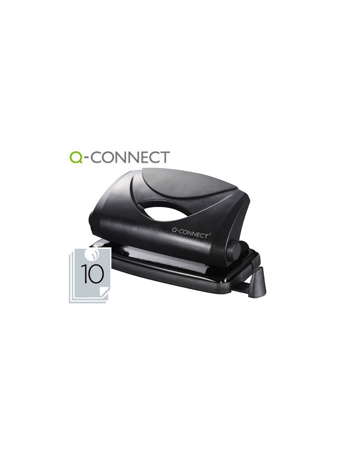 Taladrador q-connect kf01233 negro abertura 1 mm capacidad 10 hojas Taladrador q-connect kf01233 negro abertura 1 mm capacidad 10 hojas