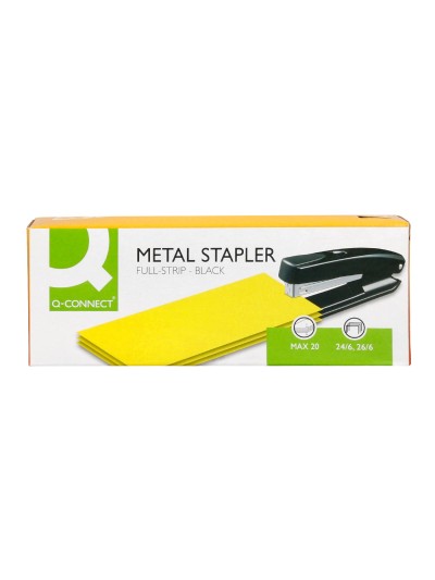 Grapadora q-connect kf01231 metalica negra capacidad 20 hojas