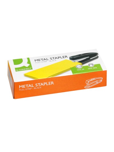 Grapadora q-connect kf01231 metalica negra capacidad 20 hojas