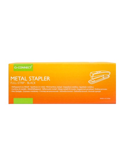 Grapadora q-connect kf01231 metalica negra capacidad 20 hojas