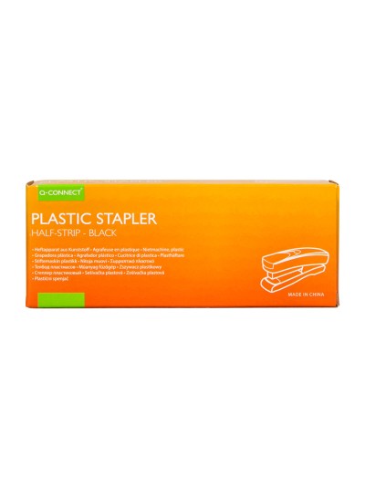 Grapadora q-connect kf01056 plastico abs negra capacidad 20 hojas
