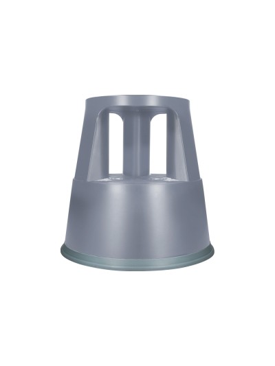 Taburete q-connect ruedas retractiles tres ruedas dos niveles color gris