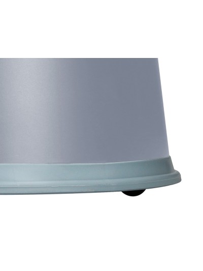 Taburete q-connect ruedas retractiles tres ruedas dos niveles color gris