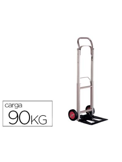 Carretilla portapaquetes q-connect con ruedas plegablesen aluminio carga 90 kg 1110x390x410 mm