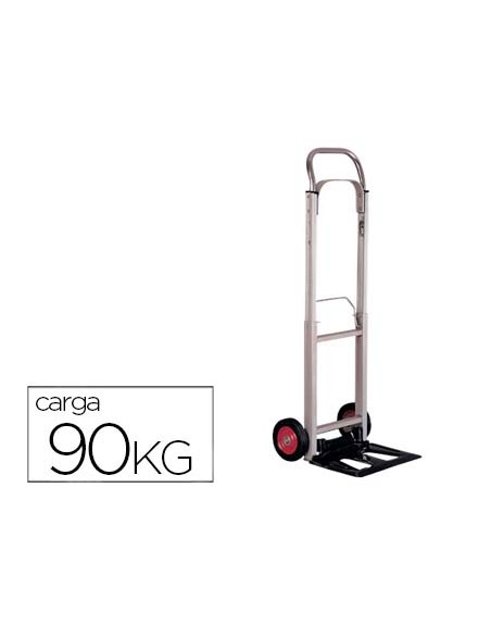 Carretilla portapaquetes q-connect con ruedas plegablesen aluminio carga 90 kg 1110x390x410 mm