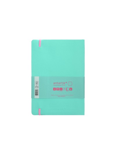 Cuaderno con gomilla antartik notes tapa blanda a5 hojas puntos rosa y turquesa 80 hojas 80 gr fsc