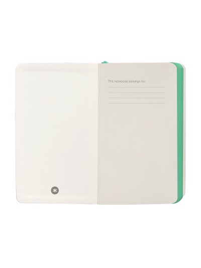 Cuaderno con gomilla antartik notes tapa blanda a6 cuadricula gris y turquesa 100 hojas 80 gr fsc