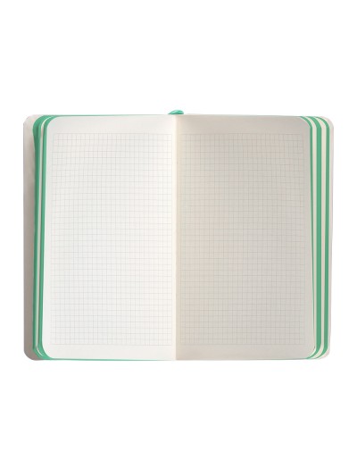 Cuaderno con gomilla antartik notes tapa blanda a6 cuadricula gris y turquesa 100 hojas 80 gr fsc