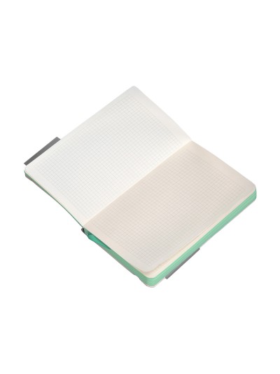 Cuaderno con gomilla antartik notes tapa blanda a6 cuadricula gris y turquesa 100 hojas 80 gr fsc