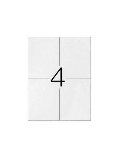 Etiqueta adhesiva q-connect kf10660 tamaño 105x148,5 mm fotocopiadora laser ink-jet caja con 100 hojas din a4