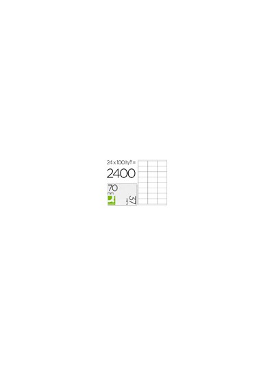 Etiqueta adhesiva q-connect kf10647 tamaño 70x37 mm fotocopiadora laser ink-jet caja con 100 hojas din a4
