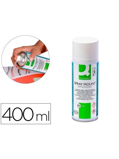 Pegamento q-connect spray quick mount adhesivo reposicionable bote de 400 ml