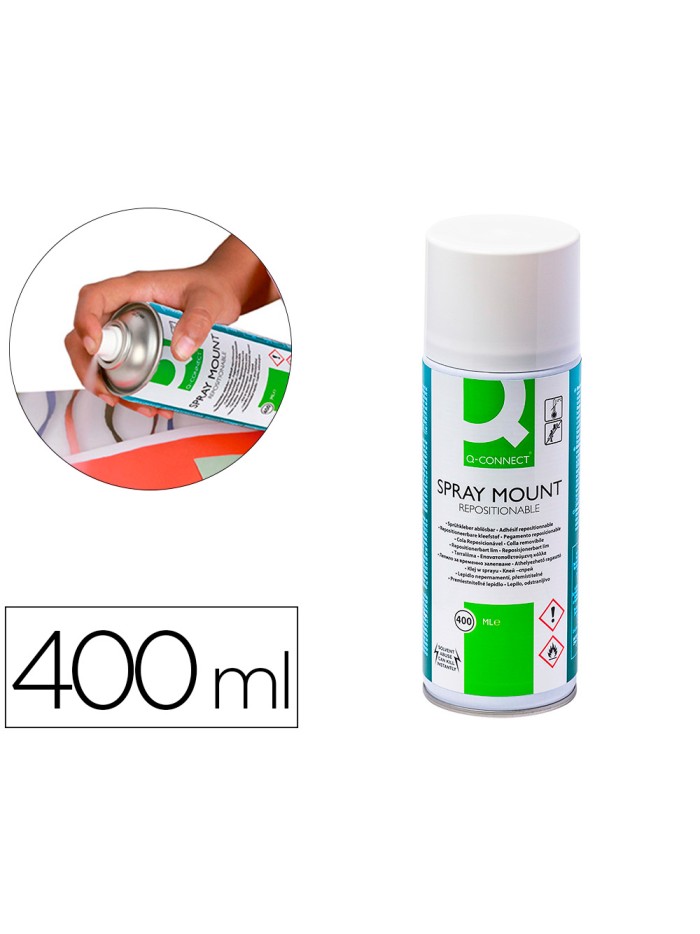 Pegamento q-connect spray quick mount adhesivo reposicionable bote de 400 ml Pegamento q-connect spray quick mount adhesivo reposicionable bote de 400 ml