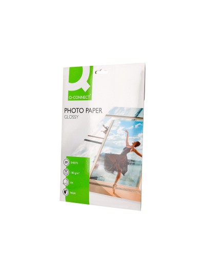 Papel q-connect foto glossy kf01103 din a4 digital photo para ink-jet bolsa de 20 hojas de 180 gr