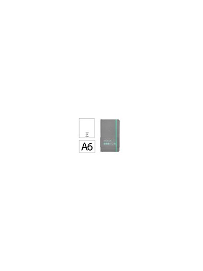 Cuaderno con gomilla antartik notes tapa blanda a6 hojas lisas gris y turquesa 100 hojas 80 gr fsc