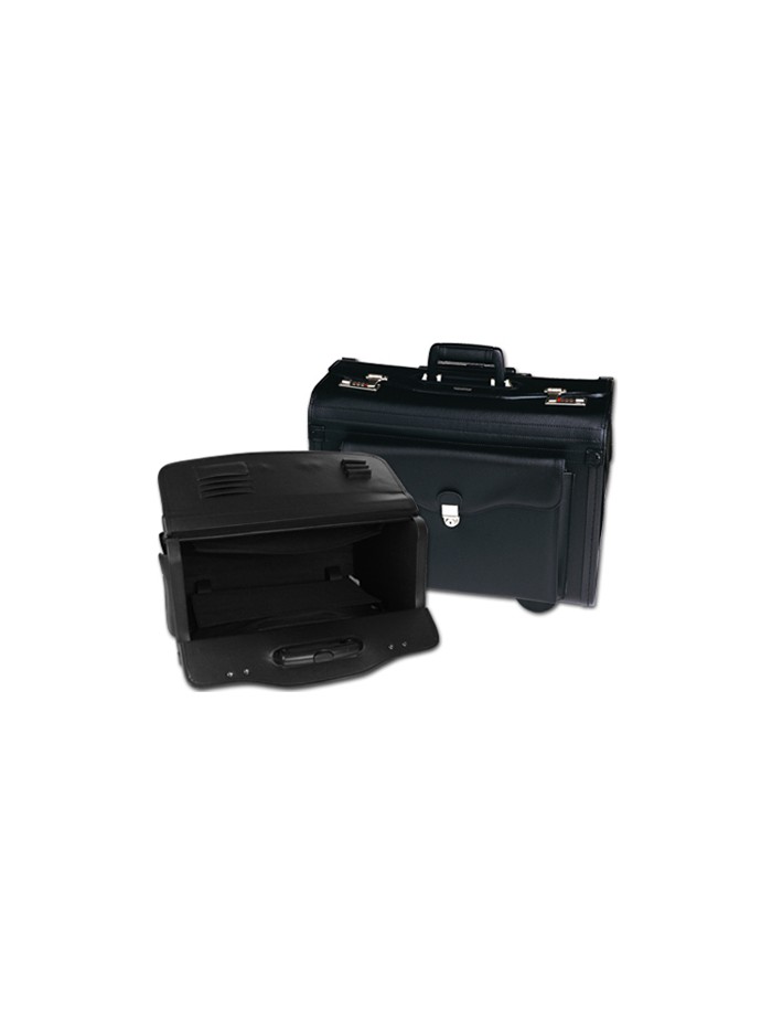 Maletin atache piloto q-connect negro con asa extensible ruedas y cerradura con combinacion 490x350x225 mm Maletin atache piloto q-connect negro con asa extensible ruedas y cerradura con combinacion 490x350x225 mm