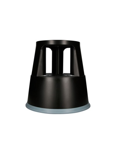 Taburete q-connect ruedas retractiles tres ruedas dos niveles color negro