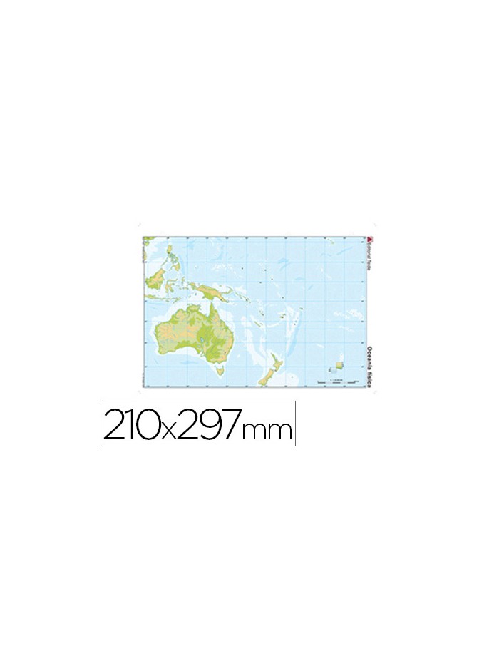Mapa mudo color din a4 oceania fisico Mapa mudo color din a4 oceania fisico
