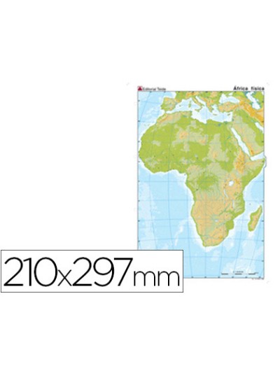 Mapa mudo color din a4 africa fisico