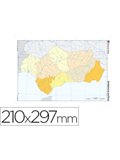 Mapa mudo color din a4 andalucia politico
