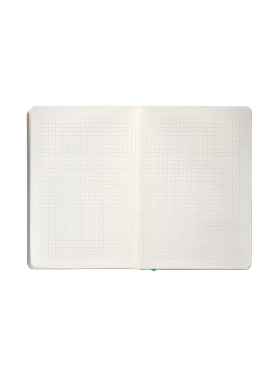 Cuaderno con gomilla antartik notes tapa blanda a5 hojas cuadricula gris y turquesa 80 hojas 80 gr fsc
