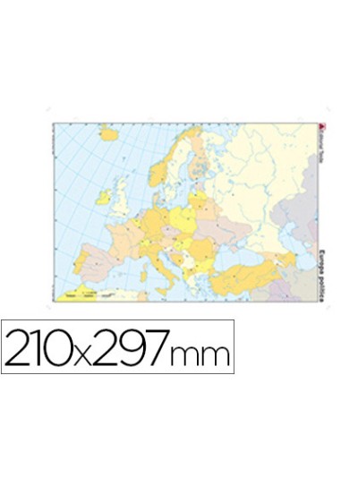 Mapa mudo color din a4 europa politico