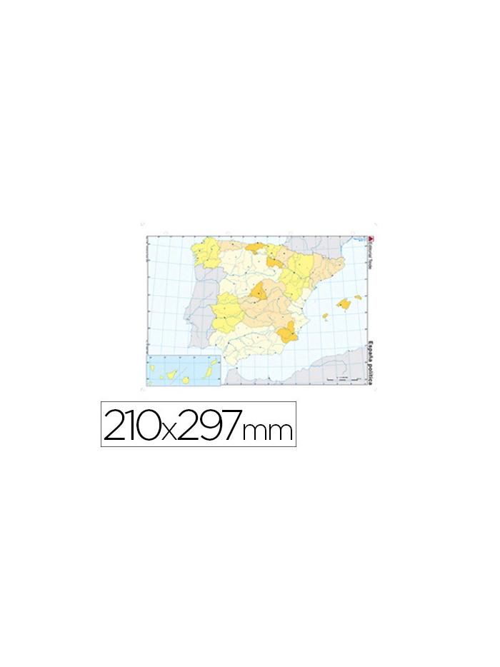 Mapa mudo color din a4 españa politico Mapa mudo color din a4 españa politico
