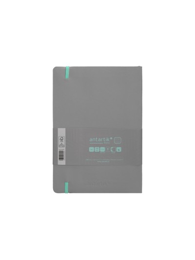 Cuaderno con gomilla antartik notes tapa blanda a5 hojas rayas gris y turquesa 80 hojas 80 gr fsc