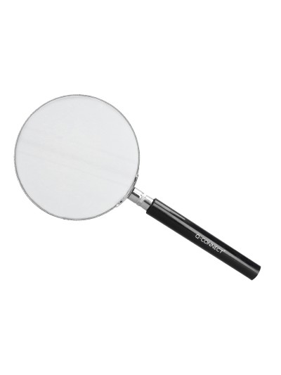Lupa q-connect cristal aro metalico mango plastico negro 90 mm